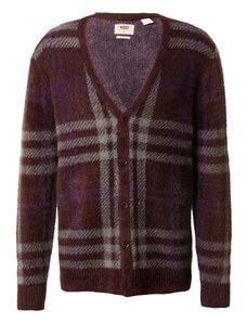 LEVI'S  Плетена жилетка 'Fluffy Sweater Cardigan' сиво / тъмнолилаво / винено червено