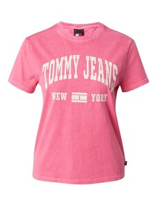 Tommy Jeans Тениска 'Varsity' бледорозово / бяло