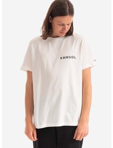 Памучна тениска Kangol Heritage Basic в бяло с принт