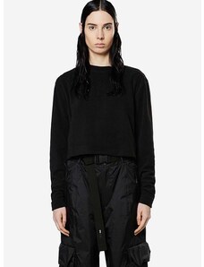 Суичър Rains Fleece W Sweatshirt в черно с изчистен дизайн