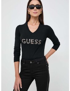 Пуловер Guess HAILEY дамски в черно от лека материя W4RR37 Z2NQ2