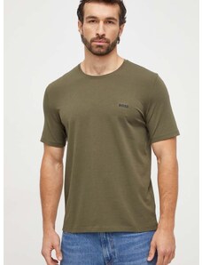 Домашна тениска BOSS в зелено с меланжов десен 50515312