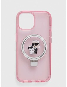 Кейс за телефон Karl Lagerfeld iPhone 15 6.1 в розово