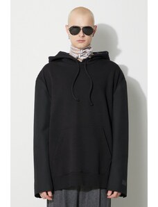 Суичър MM6 Maison Margiela Sweatshirt в черно с качулка с изчистен дизайн S62GU0119
