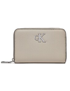 Малък дамски портфейл Calvin Klein Minimal Monogram Med Za K60K611500 Stone CI2