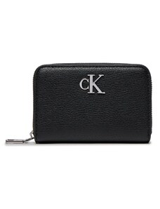 Малък дамски портфейл Calvin Klein Minimal Monogram Med Za K60K611500 Black BEH