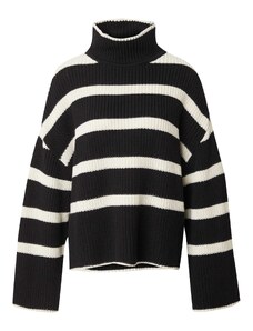 EDITED Пуловер 'Matthea' черно / мръсно бяло