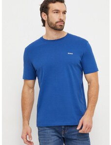 Памучна тениска HUGO в синьо с изчистен дизайн 50466158