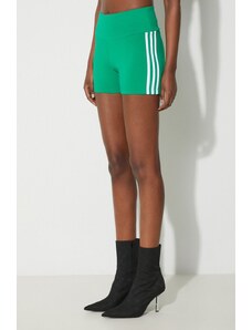 Къс панталон adidas Originals в зелено с апликация с висока талия