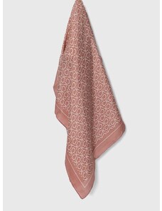 Копринено шалче Calvin Klein в розово с десен K60K611413