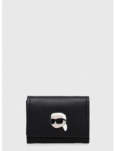 Кожен портфейл Karl Lagerfeld дамски в черно