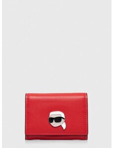 Кожен портфейл Karl Lagerfeld дамски в червено