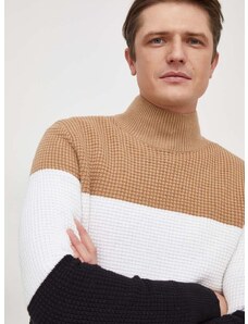 Пуловер с вълна BOSS мъжки от лека материя с поло