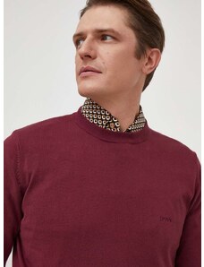 Памучен пуловер BOSS в бордо от лека материя 50506023