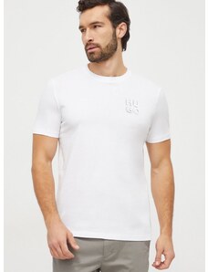Памучна тениска HUGO в бяло с принт 50508944