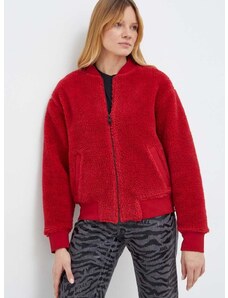 Суичър с вълна Karl Lagerfeld в червено с изчистен дизайн