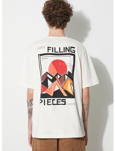 Памучна тениска Filling Pieces Sunset в бежово с принт 74417021901
