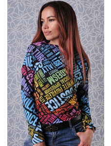 Addict Boutique Блуза с многоцветни надписи - S