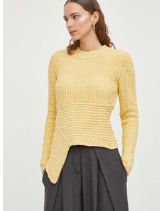 Пуловер Lovechild дамски в жълто от топла материя 8794160
