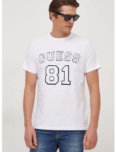 Памучна тениска Guess в бяло с апликация M4RI22 K8FQ4