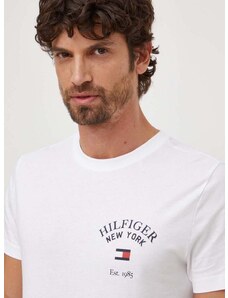 Памучна тениска Tommy Hilfiger в бяло с принт MW0MW33689