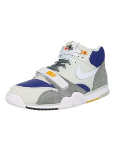Nike Sportswear Високи маратонки 'Air Trainer 1' синьо / сиво / мръсно бяло / естествено бяло