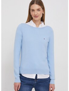 Пуловер Tommy Hilfiger дамски в синьо от лека материя WW0WW40099