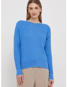 Памучен пуловер Tommy Hilfiger в синьо от лека материя WW0WW41142
