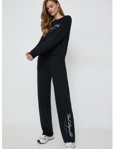 Спортен панталон Karl Lagerfeld в черно с принт