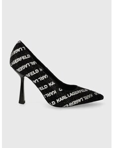 Велурени обувки с тънък ток Karl Lagerfeld PANDARA II в черно KL31314