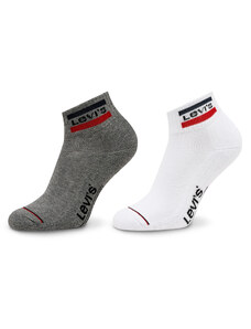 Комплект 2 чифта дълги чорапи мъжки Levi's 37157-0146 White/Grey
