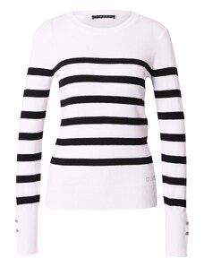 GUESS Пуловер 'ELINOR' черно / сребърно / бяло
