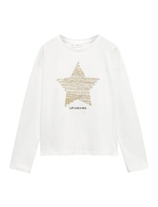 MANGO KIDS Тениска 'Wish' злато / черно / бяло