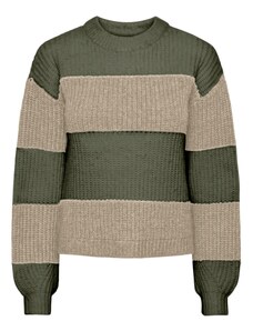 PIECES Пуловер 'KATRINA' цвят "пясък" / маслина