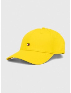 Памучна шапка с козирка Tommy Hilfiger в жълто с апликация AW0AW15785