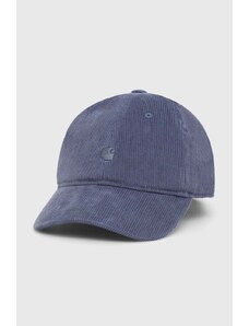 Джинсова шапка с козирка Carhartt WIP Harlem Cap в синьо с изчистен дизайн I028955.1XGXX