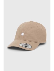 Памучна шапка с козирка Carhartt WIP Madison Logo Cap в бежово с апликация I023750.25WXX