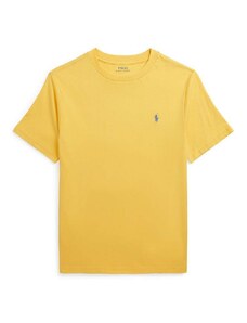 Детска памучна тениска Polo Ralph Lauren в жълто с изчистен дизайн