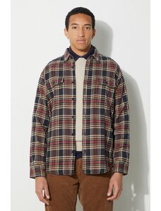 Памучна риза Filson Vintage Flannel Work Shirt мъжка в тъмносиньо със стандартна кройка с класическа яка FMCAM0016