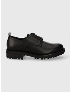 Кожени половинки обувки Calvin Klein DERBY MIX в черно HM0HM01354