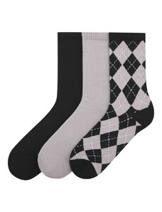 Pull&Bear Къси чорапи камък / черно / бяло