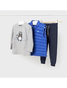 Mayoral Комплект блуза, спортен панталон и елек в синьо за бебе момче Майорал