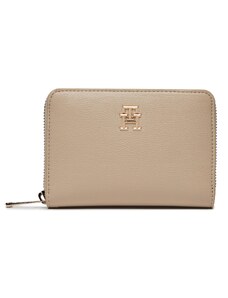 Голям дамски портфейл Tommy Hilfiger Th Central Cc And Coin White Clay AES