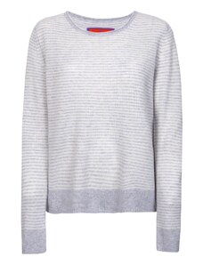 LIEBLINGSSTÜCK Пуловер 'Ally' сив меланж / бяло