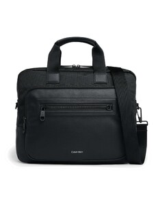 Calvin Klein Чанта за лаптоп черно / бяло