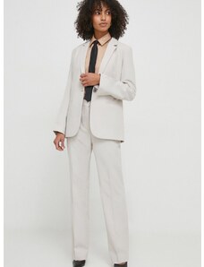 Панталон Calvin Klein в сиво със стандартна кройка, с висока талия K20K206879