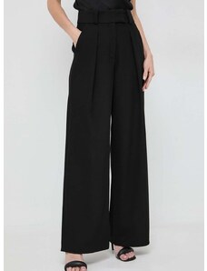 Панталон Ivy Oak в черно с широка каройка, висока талия IO1100X5121