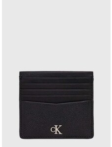 Кожен калъф за карти Calvin Klein Jeans в черно K50K511446