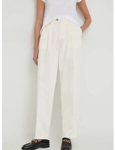 Панталон Tommy Hilfiger в бежово с кройка тип чино, висока талия WW0WW40509