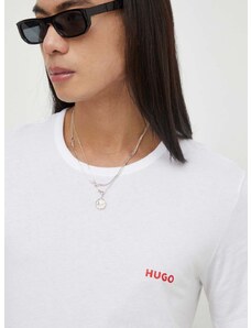 Памучна тениска HUGO (3 броя) в бяло с изчистен дизайн 50493972